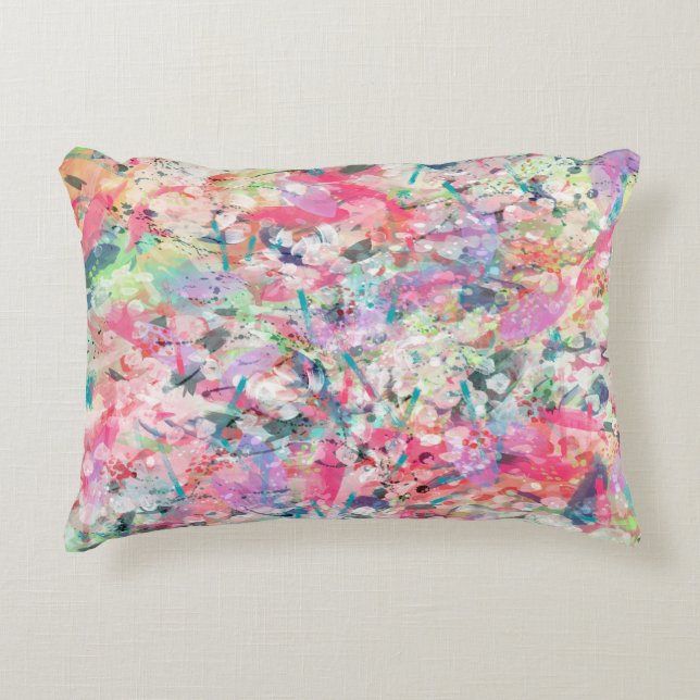 Coole trendige Aquarell-Spritzer abstrakte Kunst Zierkissen (Vorderseite)