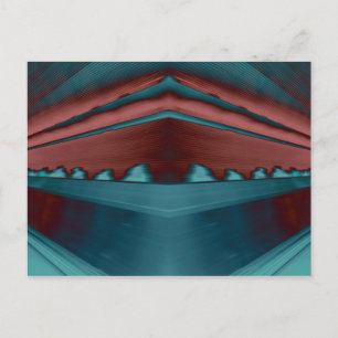 Coole, trendige futuristische Kunstwerke in Rot un Postkarte
