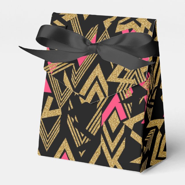Coole trendige Imitate Gold Glitzer geometrische M Geschenkschachtel (Vorderseite)