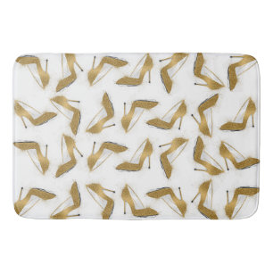 Coole trendige Imitate Gold Glitzer High Heels Sch Badematte