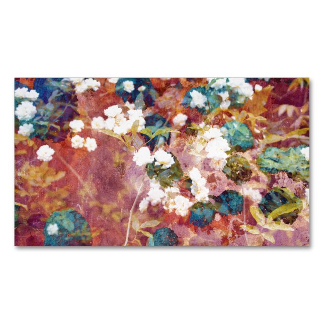 Coole, trendige Kunst der romantischen Blume Magnetische Visitenkarte (Vorderseite)