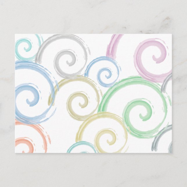 Coole, trendige, moderne Wellenwasser-Farbbürsten Postkarte (Vorderseite)