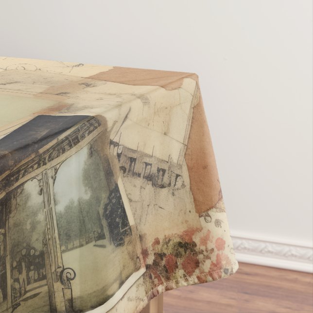 Coole trendige rustikale Zeitung mit Scrapbook Tischdecke (Beispiel)