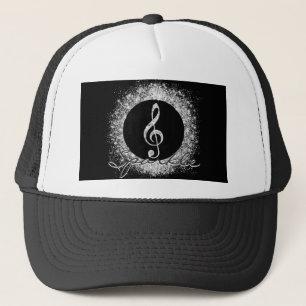Coole trendy Music Treble Clef Glitzer Glitzern Truckerkappe