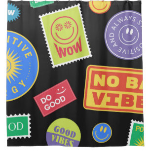 Coole trendy Patches Design. Abstrakter Hintergrun Duschvorhang