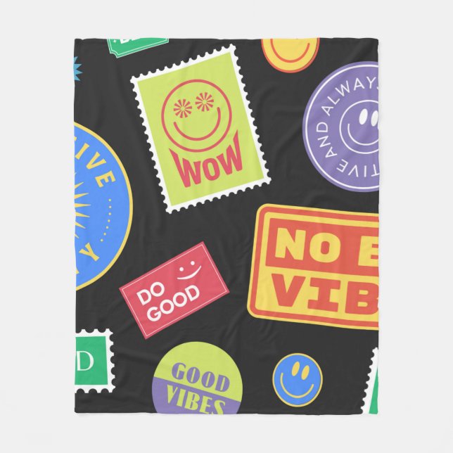 Coole trendy Patches Design. Abstrakter Hintergrun Fleecedecke (Vorderseite)