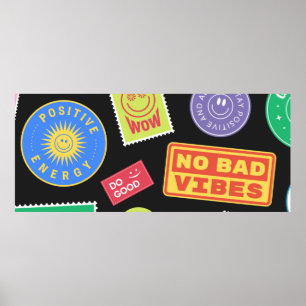 Coole trendy Patches Design. Abstrakter Hintergrun Poster
