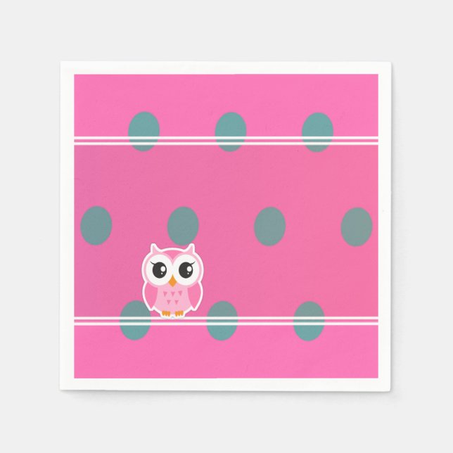Coole trendy Polka Dosen mit Niedlichem Schüssel Serviette (Vorderseite)