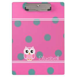 Coole trendy Polka Dots mit Niedlichen, Personalis Klemmbrett