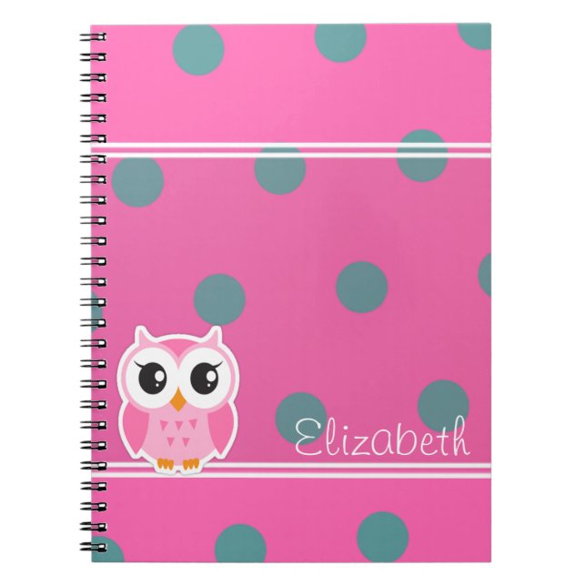 Coole trendy Polka Dots mit Niedlichen, Personalis Notizblock (Vorderseite)