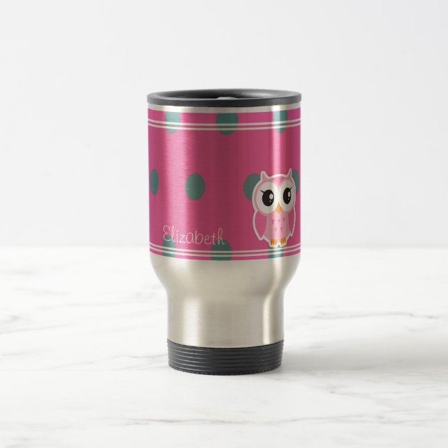 Coole trendy Polka Dots mit Niedlichen, Personalis Reisebecher (Mittel)