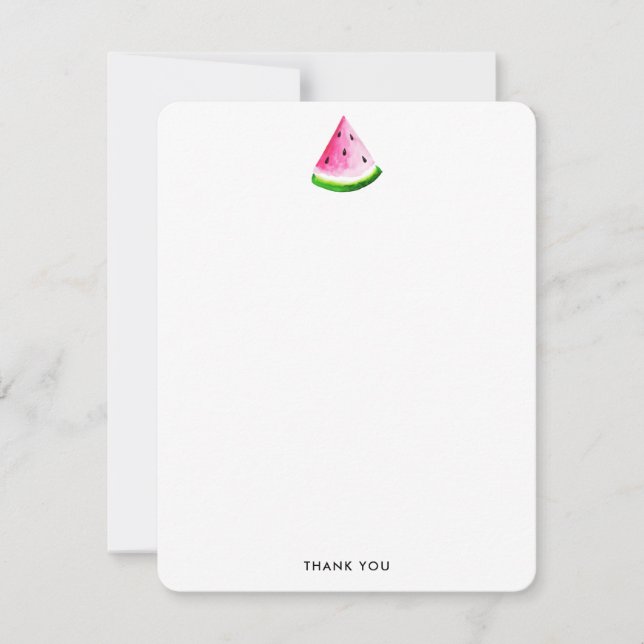 Coole Trendy Watercolor-Wassermelone Dankeskarte (Vorderseite)