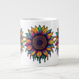 Coole Trippy-Sonnenblume Jumbo-Tasse