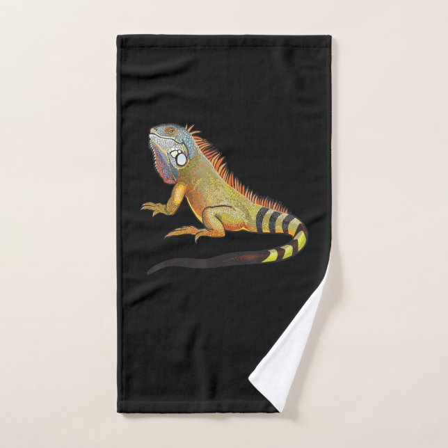 Coole tropische Iguana-Eidechse, Haustiergeschenk Handtuch (Handtuch)
