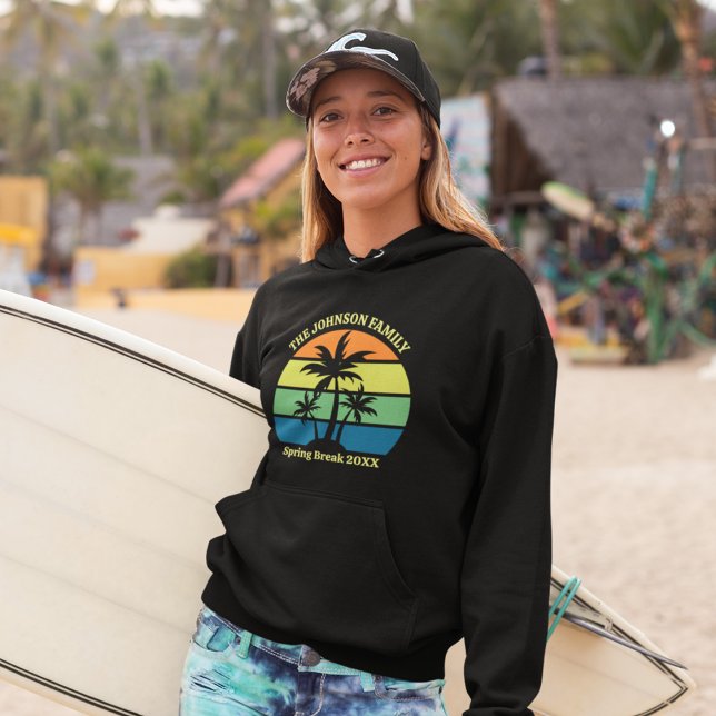Coole tropische Insel Schwarz der Frauen Hoodie (Von Creator hochgeladen)