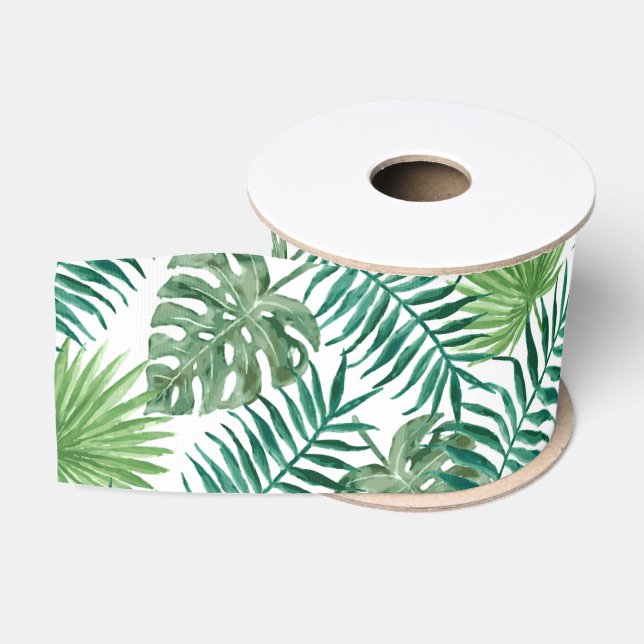 Coole tropische Palmen Blätter Design Gros Grain R Ripsband (Spule)