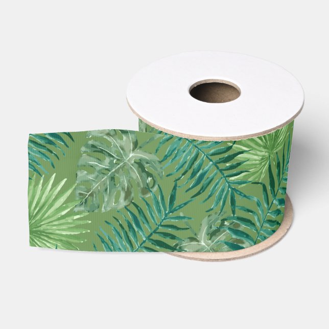 Coole tropische Palmen Blätter Design Gros Grain R Ripsband (Spule)