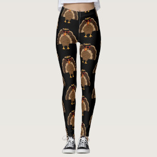 Coole Türkei Erntedank Muster in Schwarz Leggings
