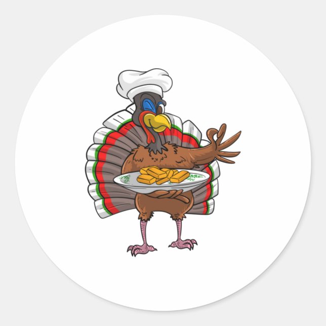 Coole Türkei Servieren von Hühnchen Nuggets Funny  Runder Aufkleber (Vorderseite)