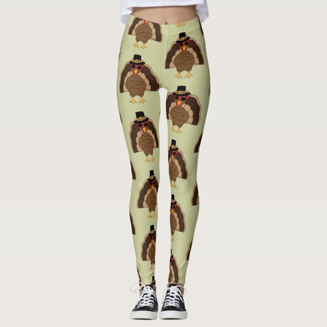 Coole türkische Sonnenbrille Happy Thanksgiving Mu Leggings (Vorderseite)