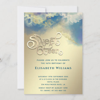 Coole Typografie Abstrakte Alkoholfarbe Gold moder Einladung