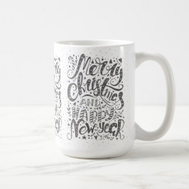 Coole Typografie frohe Weihnachten glücklich Neues Kaffeetasse