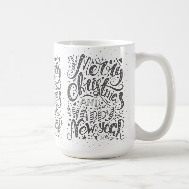 Coole Typografie frohe Weihnachten glücklich Neues Kaffeetasse (Rechts)