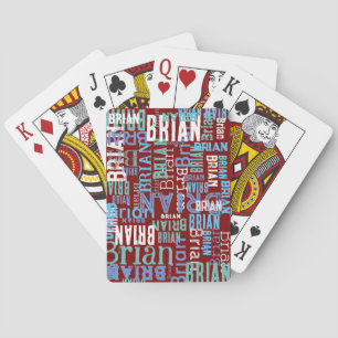 Coole Typografie-Muster von Namen Spielkarten