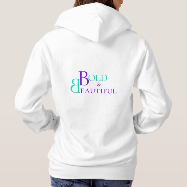 Coole Typografie-Textschrift, Monogramm-Logo Hoodie (Rückseite)