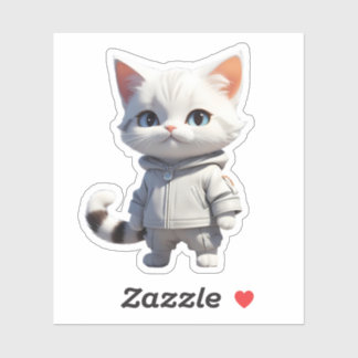 Coole und bezaubernde Katze-Illustration Aufkleber
