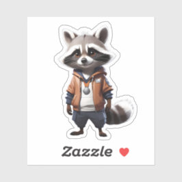 Coole und bezaubernde Raccoon-Illustration Aufkleber