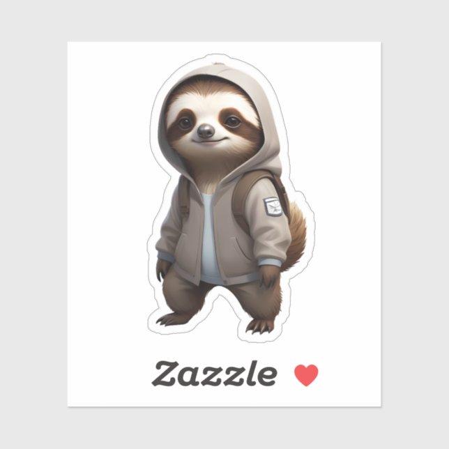 Coole und bezaubernde Sloth-Illustration Aufkleber (Blatt)