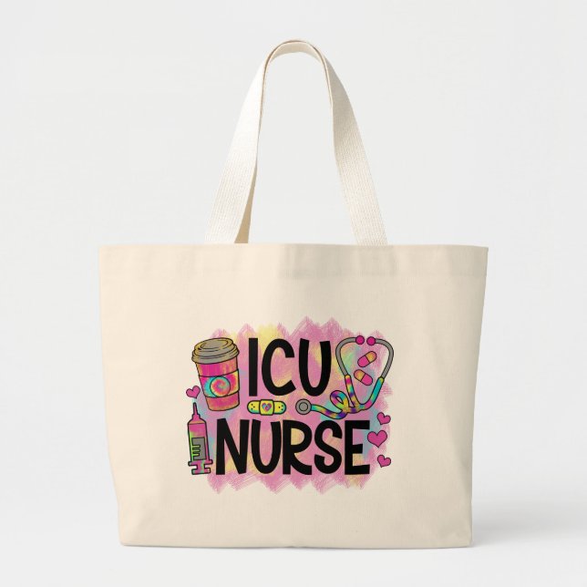 Coole und farbenfrohe ICU-Krankenversicherung Jumbo Stoffbeutel (Vorne)