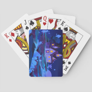 Coole und farbenfrohe Weihnachtshaus Spielkarten