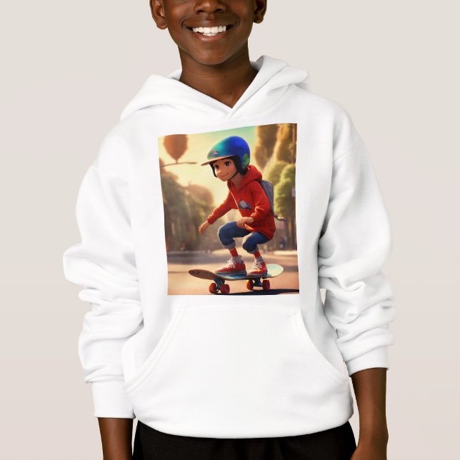 Coole und komfortable Kid Hoodies - Skate im Stil (Vorderseite)