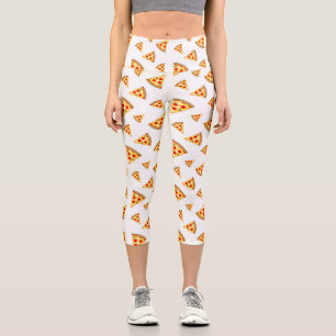 Coole und lustige Pizzaschnitte auf Weiß Capri Leggings
