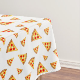 Coole und lustige Pizzaschnitte auf Weiß Tischdecke