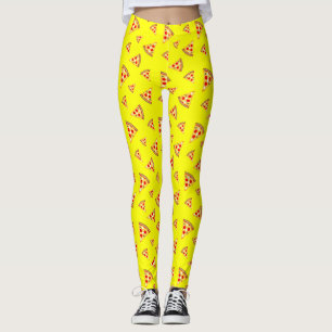 Coole und lustige Pizzaschnitte in Neonrosa Leggings