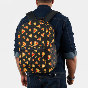 Coole und lustige Pizzaslicen-Muster dunkelgrau Bedruckter Rucksack