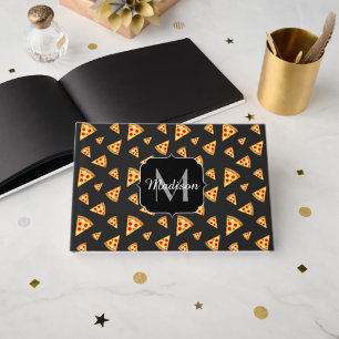 Coole und lustige Pizzaslicmuster Monogram Gästebuch