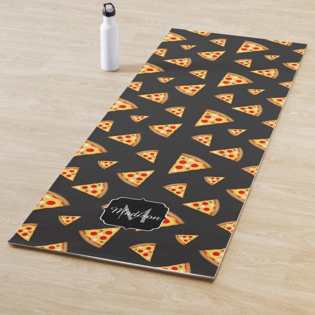 Coole und lustige Pizzaslicmuster Monogram Yogamatte (Beispiel)