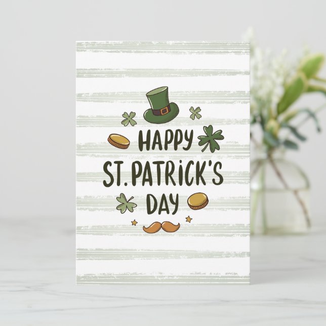 Coole und lustige St. Patrick's Day Party Einladun Einladung (Stehend Vorderseite)