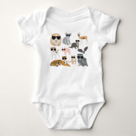 Coole und lustige Tiere mit Sonnenbrille Baby Strampler