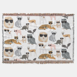 Coole und lustige Tiere mit Sonnenbrille Decke