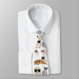 Coole und lustige Tiere mit Sonnenbrille Krawatte