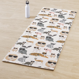 Coole und lustige Tiere mit Sonnenbrille Yogamatte