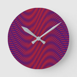 Coole und moderne Abstrakte Moiré-Effekt Lila & ro Runde Wanduhr