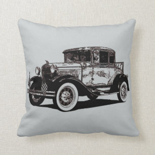 Coole und Spaß-Foto-Illustration des antiken Auto Kissen