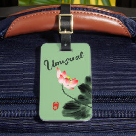 Coole ungewöhnliche Freehand Zeichnend Blume Grün Gepäckanhänger