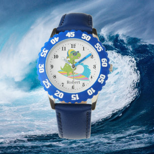 coole Unisex-Kinder surfen Dinosaurier Beobachten Armbanduhr